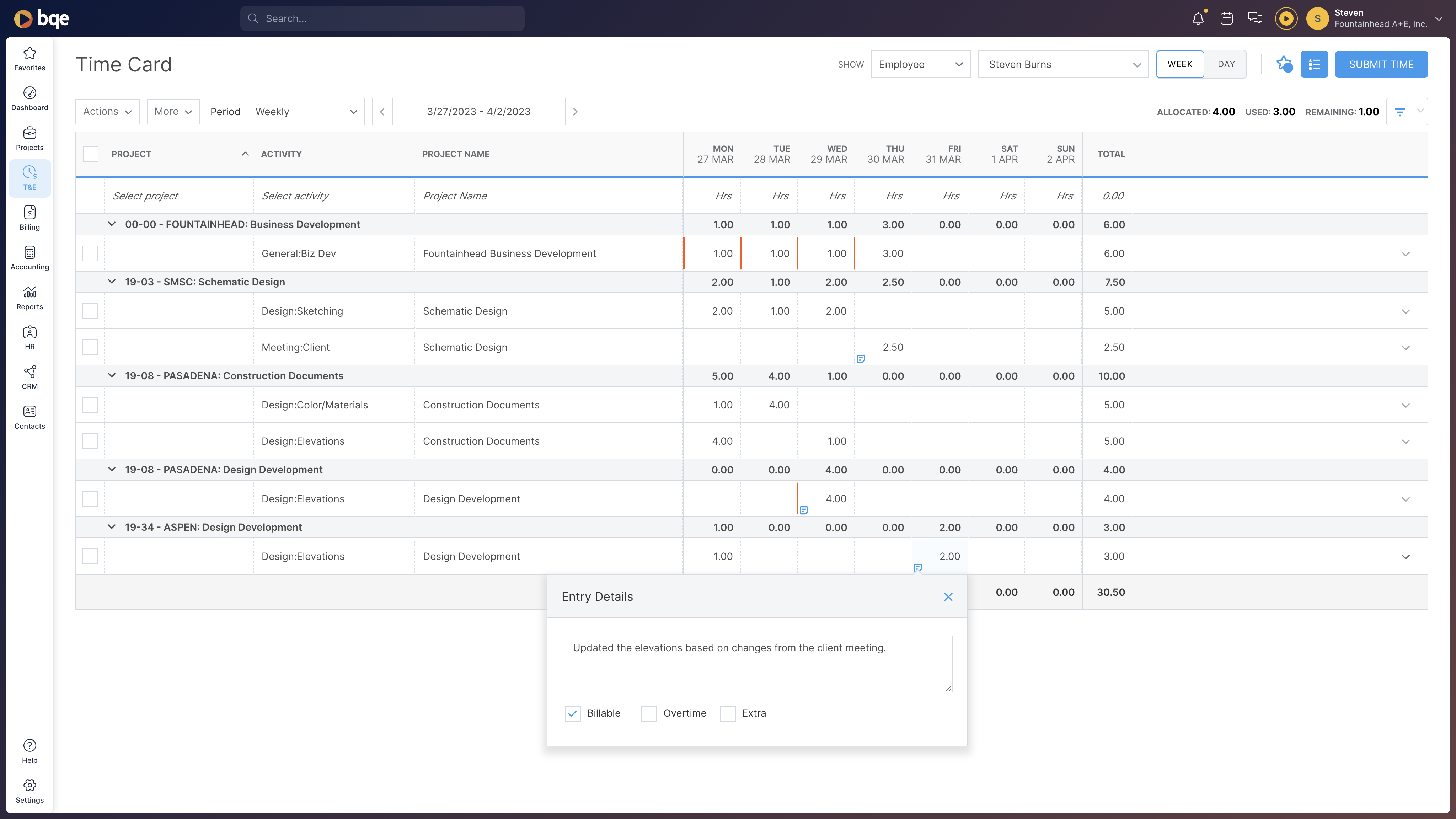 screenshot of BQE CORE Suite